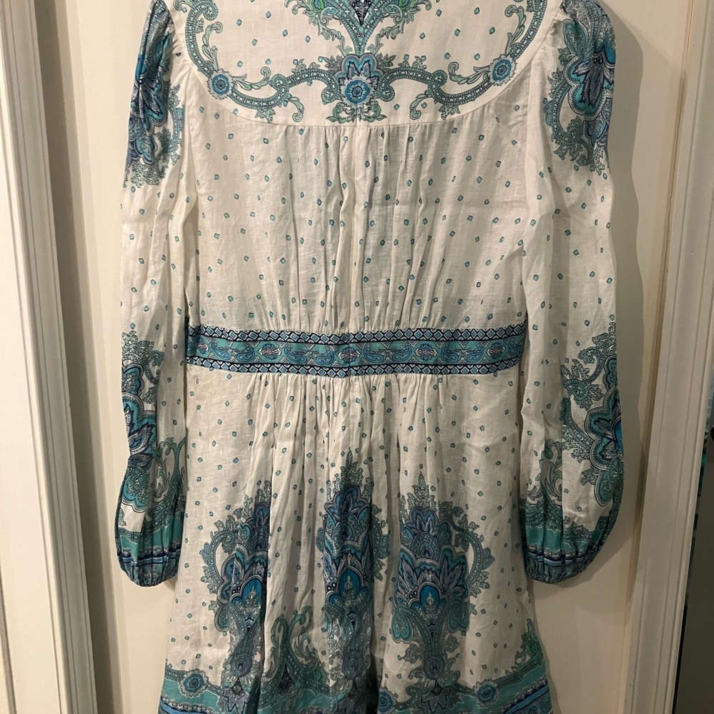 Zimmermann Turquoise And White Patterned Dress - image 4